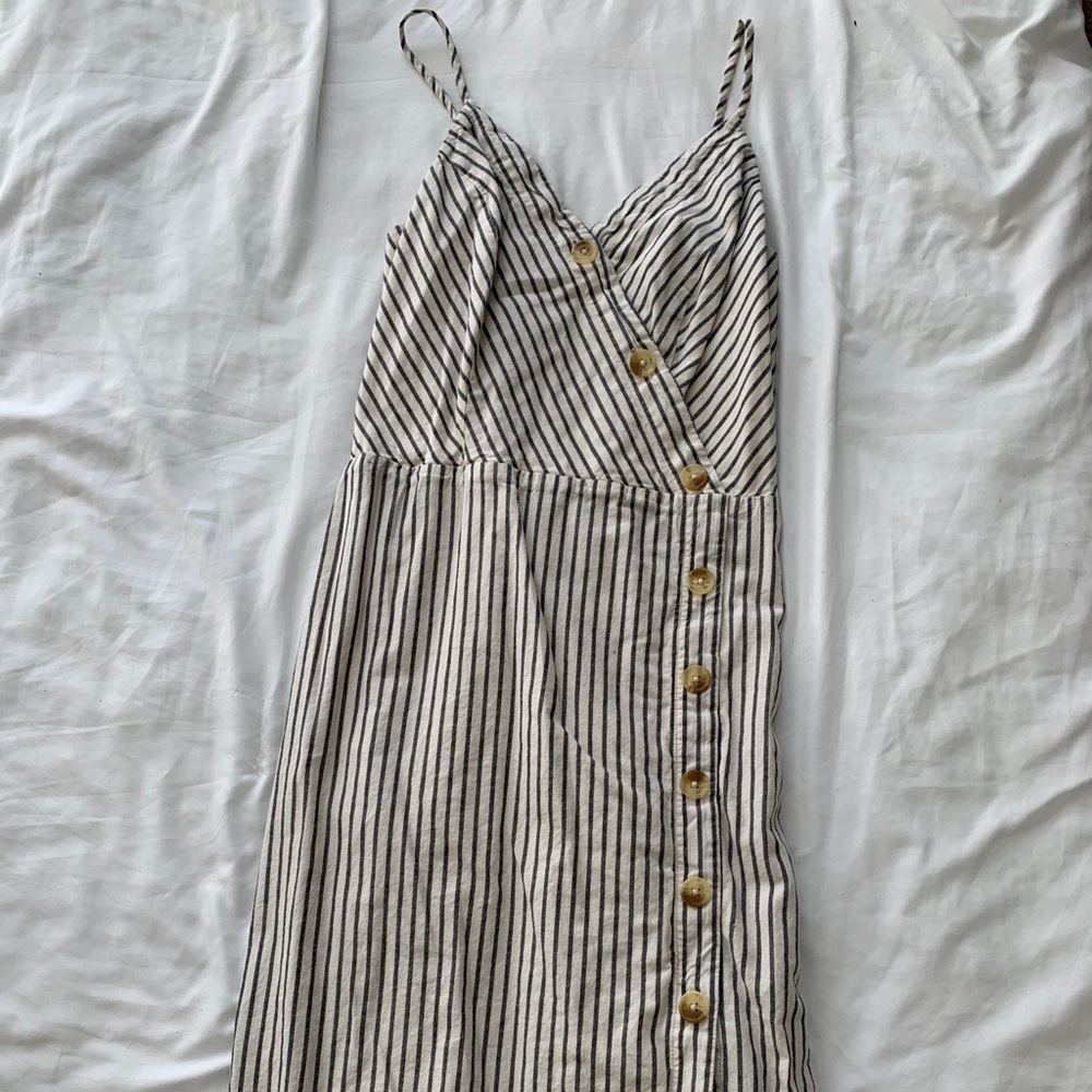 Stripped button down tight dress